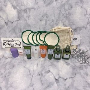 Origins Skincare Set-Cotton Pads,Scrub,Cleanser,Lotion,Serum,Cream,Burst-7pc-NEW